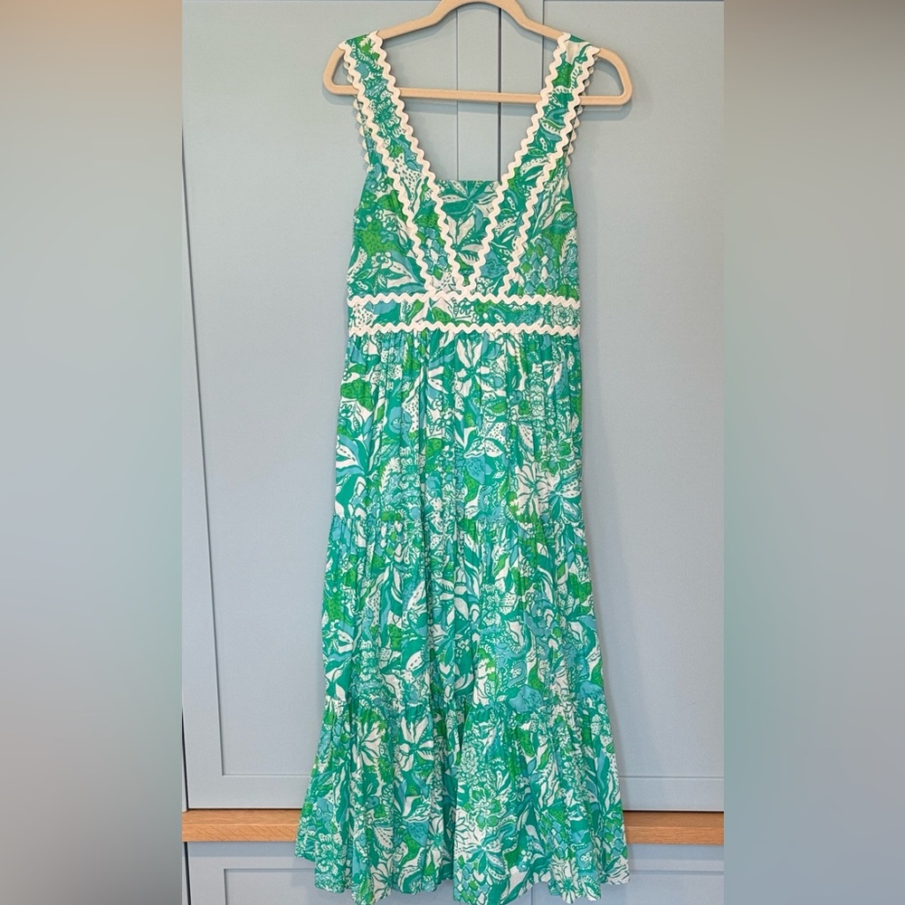 Lilly Pulitzer Green and White Floral Dress